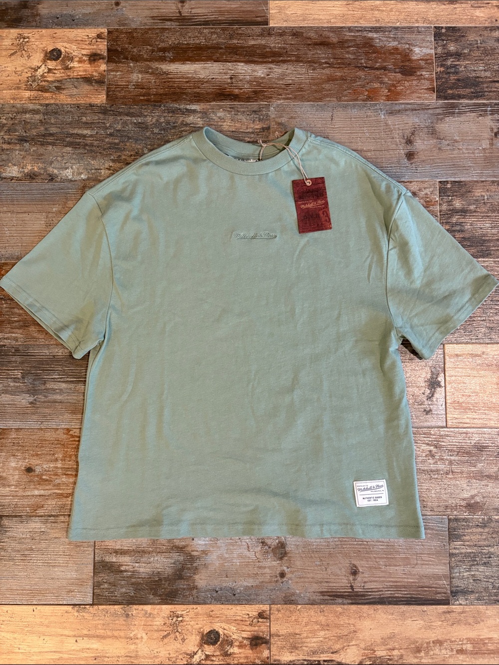 Mitchell & Ness Sage Green Oversized Tee Small